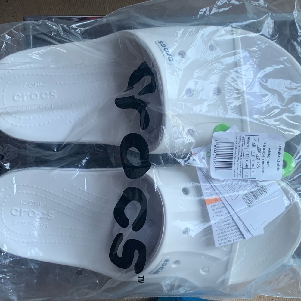 CROCS White Slide Sandals